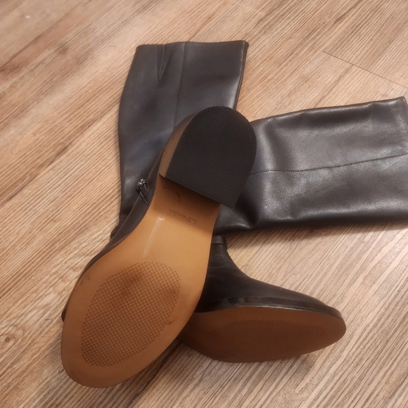 SlZE. 7.5. LINEA POLO. Black Knee-High Leather Boots - Picture 7 of 7